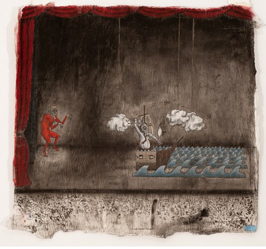 Jade Townsend - Of stroking your own Fallow Horse / Solipsism, 2013 - Graphite, charcoal, prisma color, oil and ink on paper - 58 x 56 cm, 22.8 x 22 in