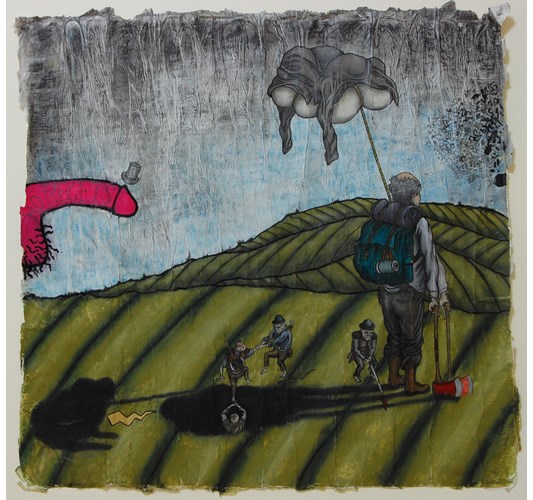 Jade Townsend - The Ballad of Terrible on Top - No Regets, 2015 - Graphite, pastel, prisma color, oil and ink on paper - 61 x 58 cm, 24 x 23 in