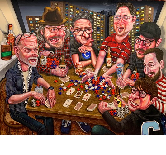 Tom Sanford - "A Bad Beat Coming Down on 5th Street" 2019 - Acrylic on canvas - 180 x 220 cm, 71 x 87 in