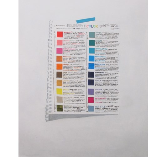 William Powhida - "A Subjective Color Index" 2015 - Oil on canvas - 97 x 76 cm, 38.2 x 29.9 in