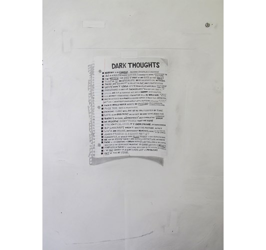 William Powhida - "Dark Thoughts" 2014 - Graphite and watercolor on paper - 76 x 56 cm, 29.9 x 22 in