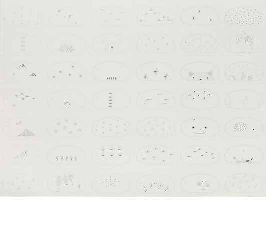 Mi Ju - Cocoons, 2015 - Graphite on arches - 56 x 76 cm, 22 × 30 in