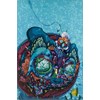 Mi Ju - Fishing Dreams, 2017 - Acrylic on canvas and cut paper - 183 x 122 cm, 72 x 48 in