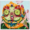 Mi Ju - Horned Melon, 2016 - Acrylic on linen & thread - 51 x 51 cm, 20 x 20 in