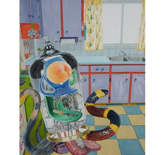 Alfred Steiner - "Alien (Kodos)" 2017 - Oil on linen - 81 x 102 cm, 32 x 40 in