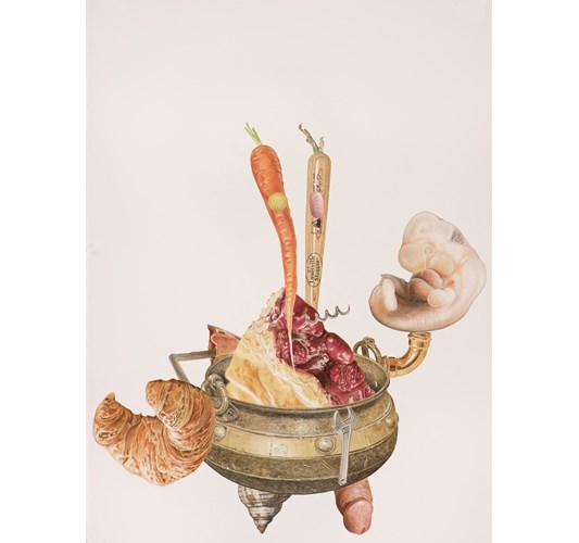 Alfred Steiner - "Crab (Mr. Krabs)" 2014 - Watercolor on arches 300 lb. hot press paper - 76 x 56 cm, 29.9 x 22 in