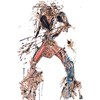 Debra Hampton - She dreamt of warriorhood but her feet turned into mounds of fl esh and junk  and she slashed her own hand into a thousand pieces, 2005 - Magazine cut out and ink - 77.5 x 52 cm, 30.5 x 20.5 in