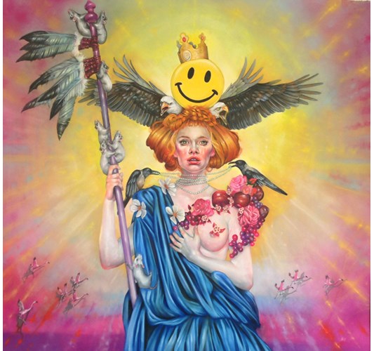 Barnaby Whitfield - "Lady Liberty with the goo goo googly eyes" 2013 - Pastel on paper - 132 x 137cm