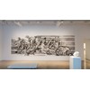 Nicola Verlato - ”Study for the lower portion of Hooligans” 2017 - Charcoal on canvas - 240 x 720 cm, 95 x 291 in