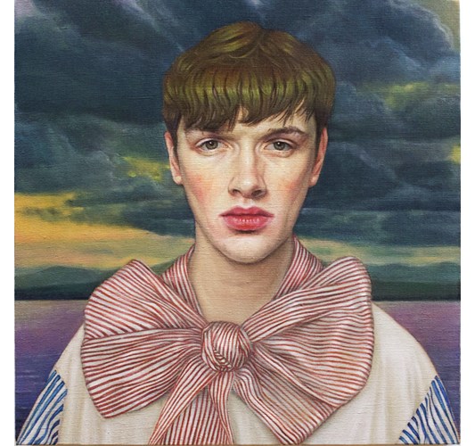 Barnaby Whitfield - “Bow Boy (Stern Boy)” 2020 - Oil on linen - 41 x 41 cm, 16 x 16 in