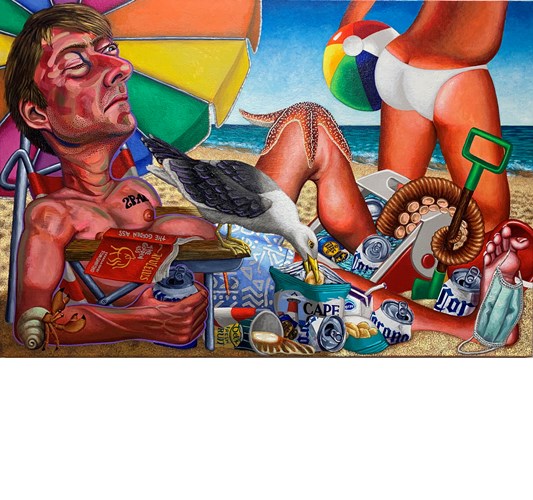 Tom Sanford - “Golden Ass” 2020 - Acrylic on canvas - 86 x 132 cm, 34 x 52 in