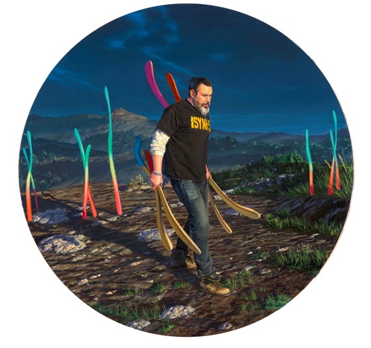 Jean-Pierre Roy - “An Application of Stored Self” 2021 - Oil on linen - 61 cm diameter, 24 in across