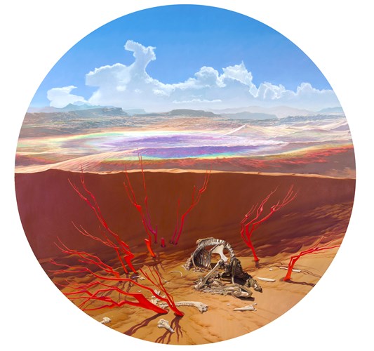 Jean-Pierre Roy - “The Weather Eater” 2021 - Oil on linen - 183 cm diameter, 72 in across