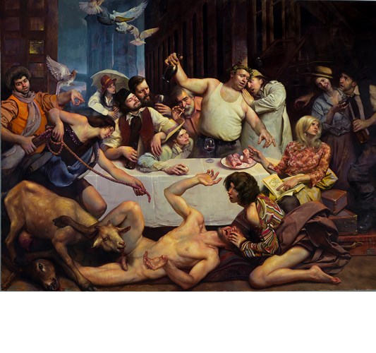 Adam Miller - ”The Cannibals” 2017 - Oil on canvas - 198 x 244 cm, 78 x 96 in