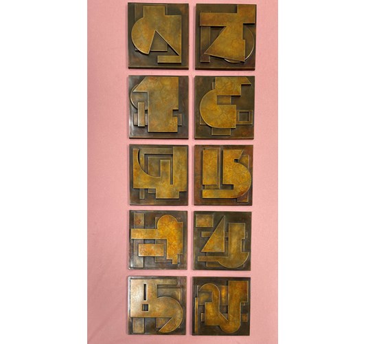 Jud Bergeron - Cyclopean Runways, 2021 - cast bronze, edition of 12 - each 25 x 25 cm, 10x10 in