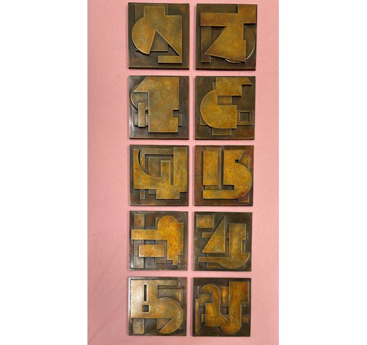 Jud Bergeron - Cyclopean Runways, 2021 - cast bronze, edition of 12 - each 25 x 25 cm, 10x10 in