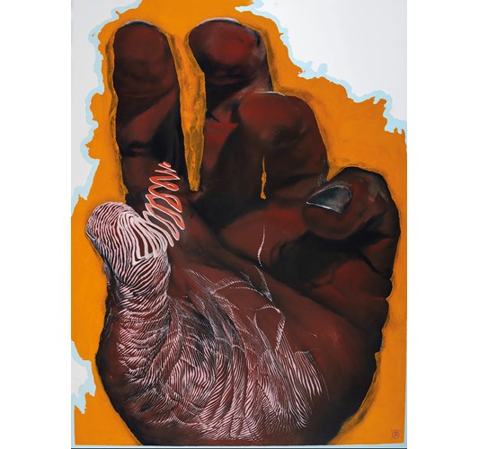 Ian Ingram - "Unravel III" 2021 - Oil on arches paper - 76 x 56 cm, 30 x 22 in