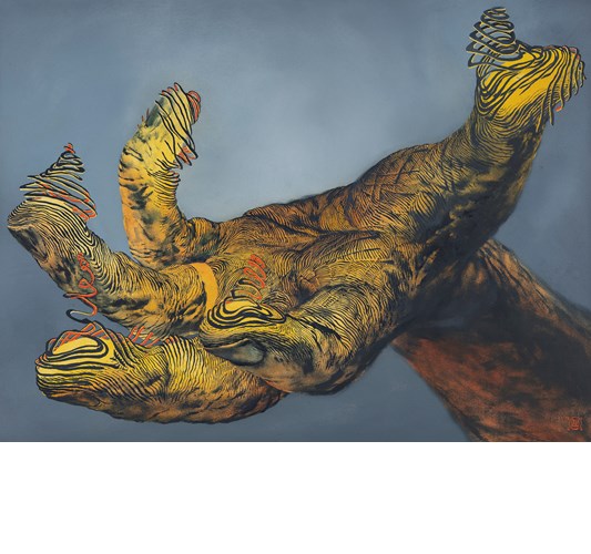 Ian Ingram - "Unravel I" 2021 - Oil on arches paper - 56 x 76 cm, 22 x 30 in