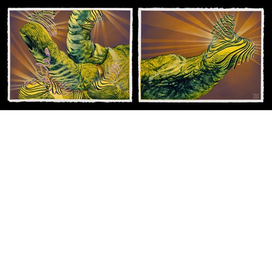 Ian Ingram - "Unravel II" 2021 - Oil on arches paper - Diptych, each 29 x 38 cm, each 11,25 x 15 in
