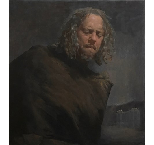 Anne Herrero - “Kirk” 2019 - Oil on linen - 47,5 x 46 cm, 18,8 x 18,1 in