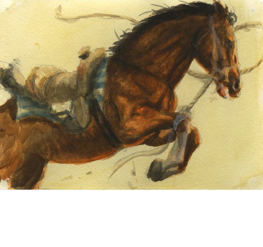 Jed Webster Smith - “Lost Mail Study, brown” 2021 - Watercolor on paper - 20 x 25,5 cm, 8 x 10 in