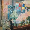 Emilia Nurmivaara - "Interior 1" 2020 - Oil on canvas - 100 x 100 cm, 39,5 x 39,5 in