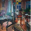 Emilia Nurmivaara - "Interior 2" 2020 - Oil on canvas - 100 x 100 cm, 39,5 x 39,5 in