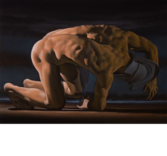 Nicola Verlato - "Ajax" 2021 - Oil on panel - 30 x 40 cm, 12 x 16 in