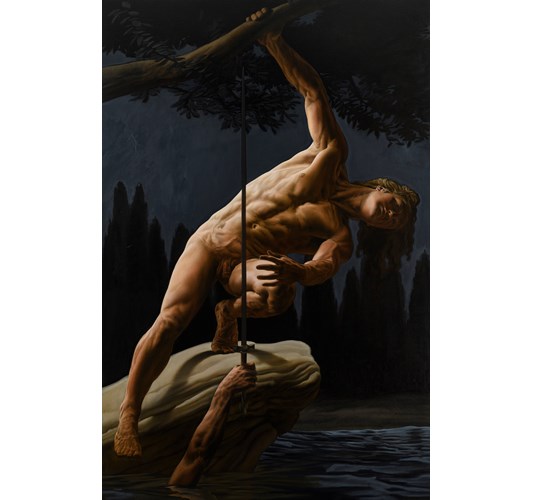 Nicola Verlato - "Narcissus" 2021 - Oil on linen - 170 x 112 cm, 67 x 44 in