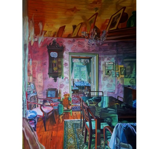 Emilia Nurmivaara - "Chrysalis" 2021 - Oil on canvas - 160 x 120 cm, 63 x 47 in