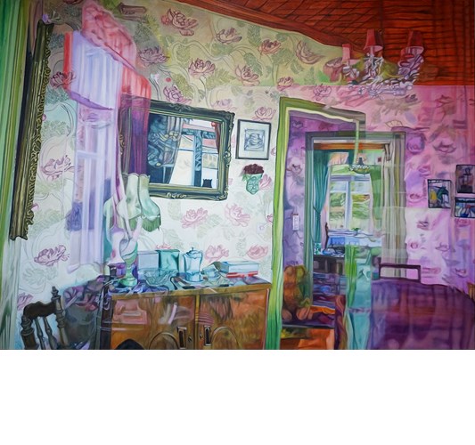Emilia Nurmivaara - "My Corner of the World" 2021 - Oil on canvas - 135 x 177 cm, 53 x 69,5 x in