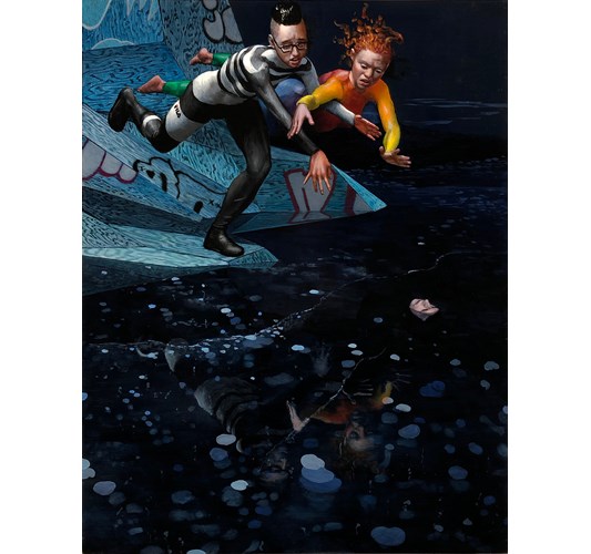John Jacobsmeyer - "Black Ice" 2021 - Oil on panel - 61 x 46 cm, 24 x 18 in