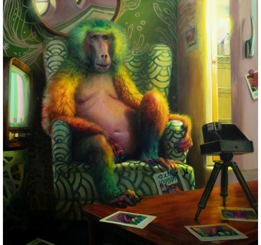 Martin Wittfooth - "Exposure" 2021 - Oil on canvas - 117 x 122 cm, 46 x 48 in