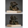 Jud Bergeron - "Dreaming the Temple" 2022 - Cast bronze & travertine marble - 35,5 x 30,5 x 23 cm, 14 x 12 x 9 in