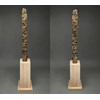 Jud Bergeron - "My Dream Making Machine" 2022 - Cast bronze & travertine marble - 200,5 x 30,5 x 30,5 cm, 79 x 12 x 12 in