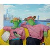 Jingyi Wang - "Cozy Day" 2022 - Oil on linen - 129 x 155 cm, 51 x 61 in