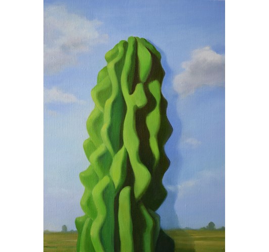 Jingyi Wang - "Artificial Landscape" 2018 - Oil on linen - 51 x 40,5 cm, 20 x 16 in