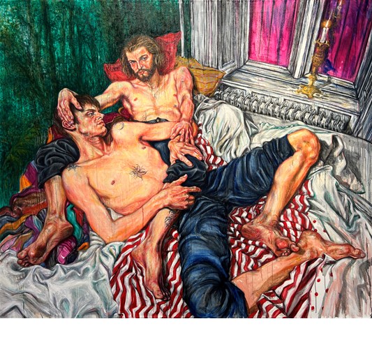 Tine Nedbo - "I'm Your Man" 2022 - Oil on canvas - 170 x 200 cm, 67 x 78,5 in