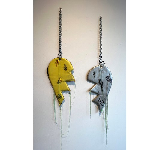 Tine Nedbo - "Roses are Blue, Violets are Red (#1 & #2)" 2022 - Mixed media - 50 x 64 cm, 19,5 x 25 in