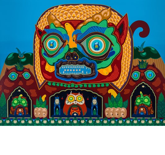 Mi Ju - Fun House, 2018 - acrylic on canvas - 81 x 107 cm, 32 x 42 in