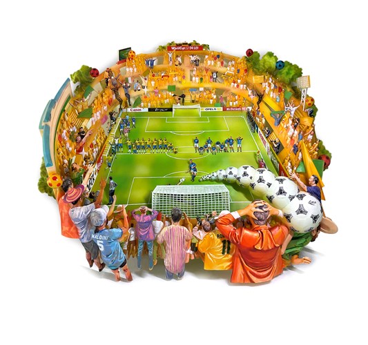 Jiannan Wu - "Rose Bowl" 2022 - Acrylic on resin, wood and metal, edition of 3 + 1 AP - 65 x 80 x 18 cm, 25,5 x 31,5 x 7 in