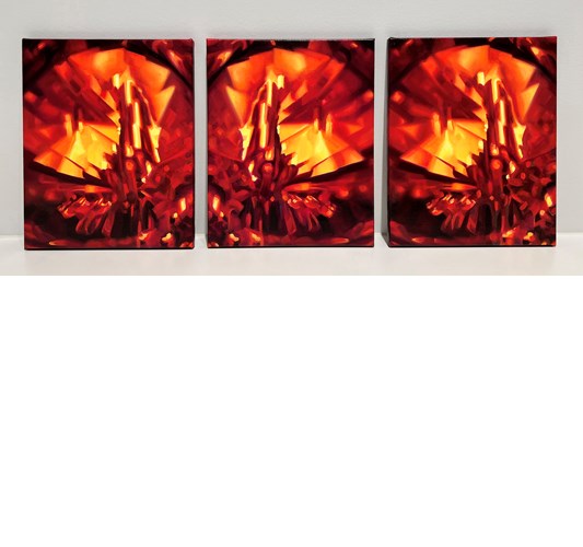 Pauliina Pietilä - "Morning Star" (Triptych) 2022 - Oil on canvas - 41 x 33 cm (x3), 16 x 13 in (x3)