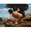 Nicola Verlato - "The Death of Caio Gracco/P.P.Pasolini" 2022 - Oil on linen - 90 x 120 cm, 35,5 x 47 in