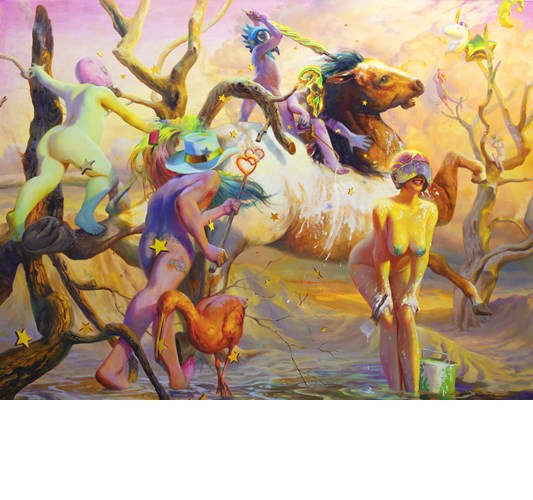 Martin Wittfooth - "Escape" 2022 - Oil on canvas - 152,5 x 203 cm, 60 x 80 in