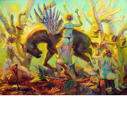 Martin Wittfooth - "Flight" 2022 - Oil on canvas - 152,5 x 203 cm, 60 x 80 in