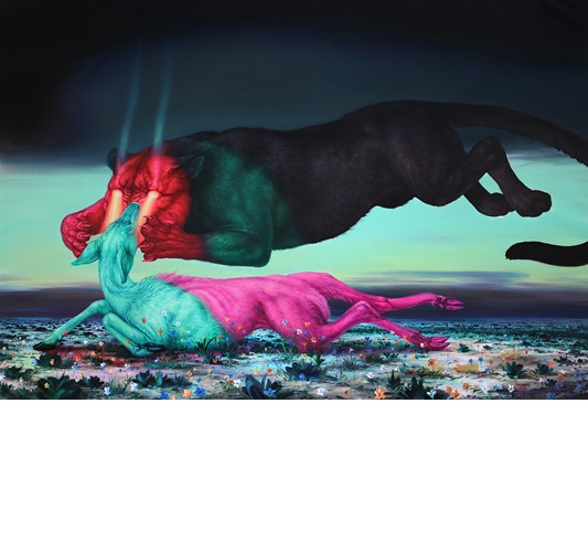 Angela Gram - "Night Vision" 2022 - Oil on linen - 137 x 203 cm, 54 x 80 in