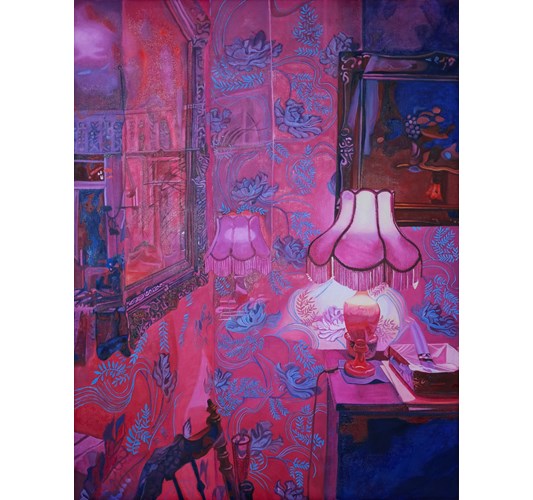 Emilia Nurmivaara - "Dreamer's Corner" 2022 - Oil on linen - 160 x 120 cm, 63 x 47 in