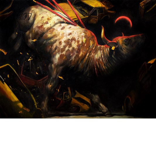 Martin Wittfooth - "Apis" 2022 - Oil on linen - 152,5 x 203 cm, 60 x 80 in