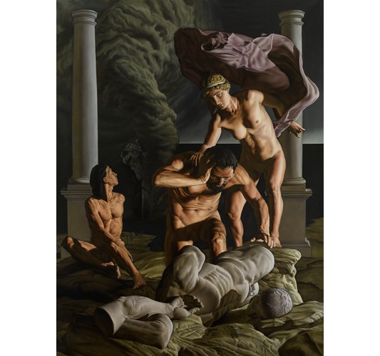 Nicola Verlato - "New Atlantis" 2022 - Oil on linen - 200 x 150 cm, 78,5 x 59 in