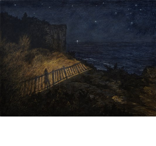 Zhou Chen - "Hope" 2022 - Tempera on panel - 60 x 80 cm, 23,5 x 31,5 in